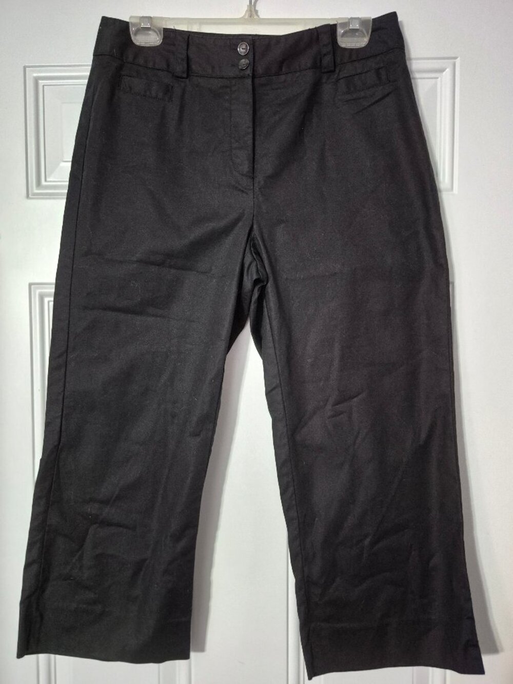 New black Crops. Wide leg ,Size 14. Raefella. 97% cotton.